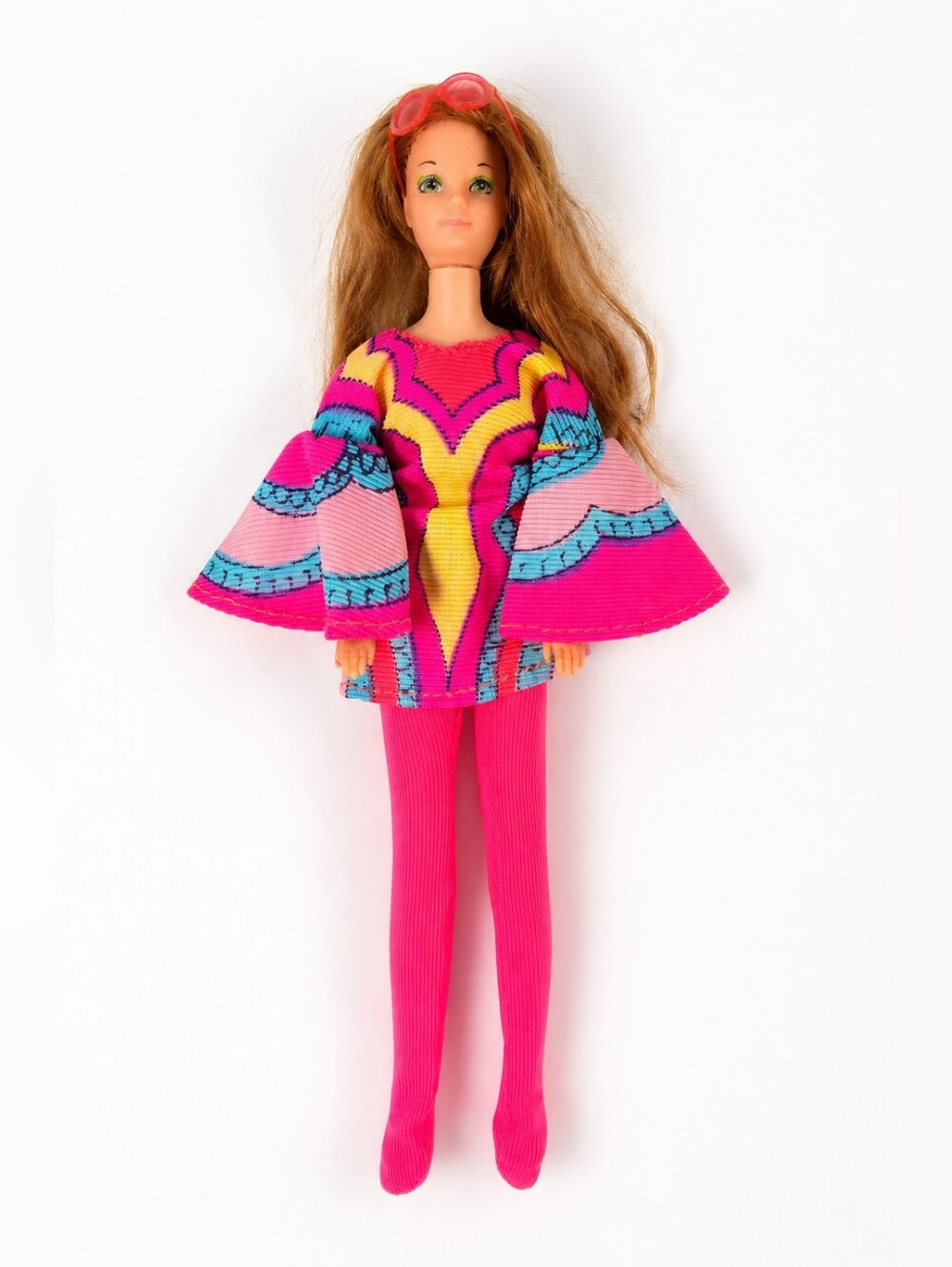 Vintage 1970s Rock Flowers Lilac Doll Mattel Sunglasses Top Leggings 6.5"